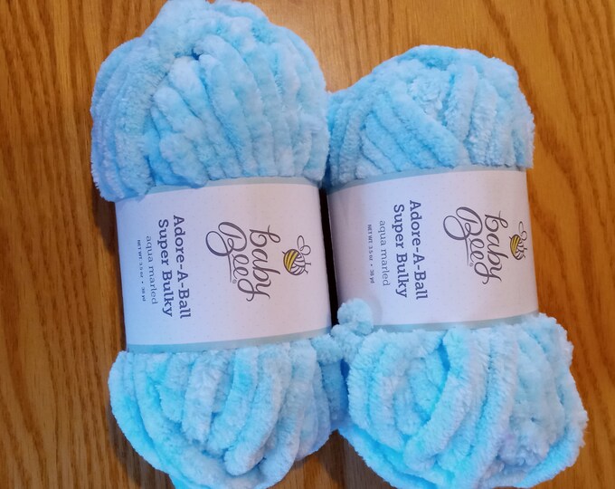 Baby Bee Adore A Ball in Baby's Blue, Light Blue Velvet Yarn, Baby Bee