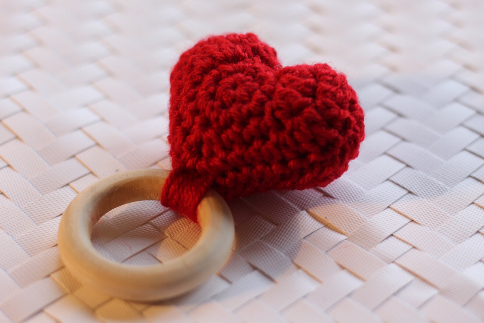 Cuddlyconnections Heart Crochet Baby Teether Valentine's Etsy