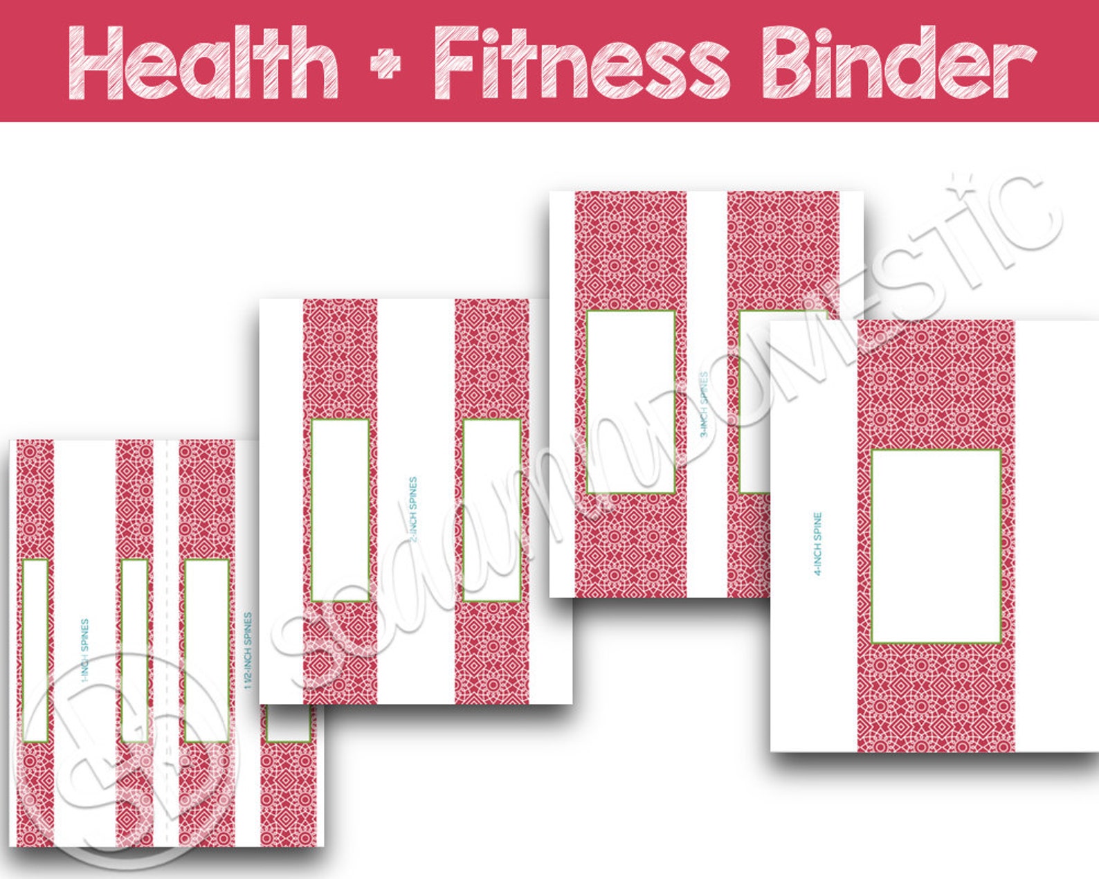 Health and Fitness Binder Cover Dividers and Spine Labels Etsy