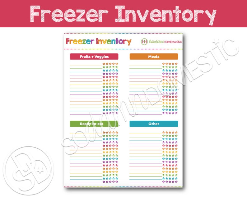 Freezer Stock Printable graphic regarding Freezer Inventory Printable identified as Freezer Stock Printable