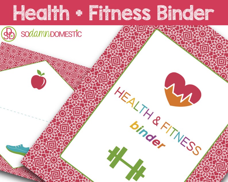 Health and Fitness Binder Cover, Dividers, and Spine Labels - Printable ...