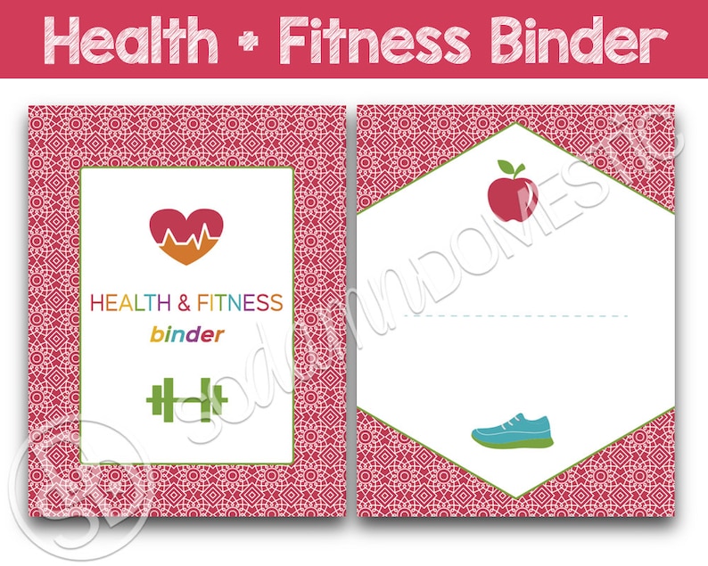 Health and Fitness Binder Cover, Dividers, and Spine Labels - Printable ...