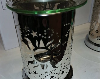 Wax Melt Burner with Handmade Melts Starter Pack mirror metal.design removable glass dish
