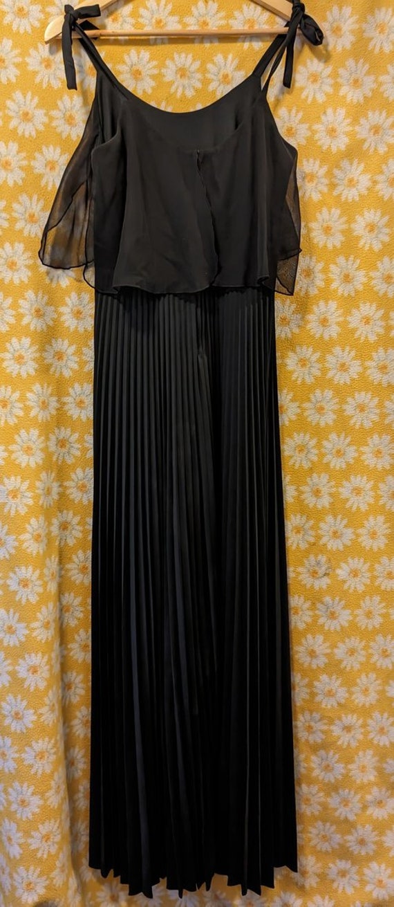 vintage 1970’s Jody of California Black Sheer Ple… - image 6