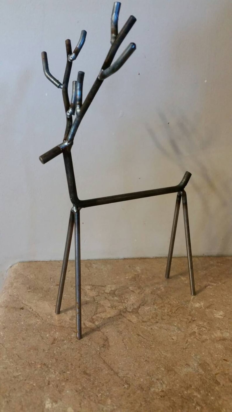 Rustic metal reindeer decor Etsy