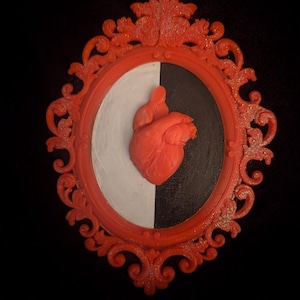 OOAK Framed ANATOMICAL HEART Mount ~ Horror, Gothic, Goth, Gothic Art, Organ, 3D Wall Hanging, Body Parts, Wall Art, Home Decor, Horror Deco
