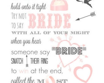 Jeu de douche nuptiale/Téléchargement instantané/Imprimable/Hold Onto Bling Game/Fun ideas for bridal shower/couple shower ideas/ bachelorette party
