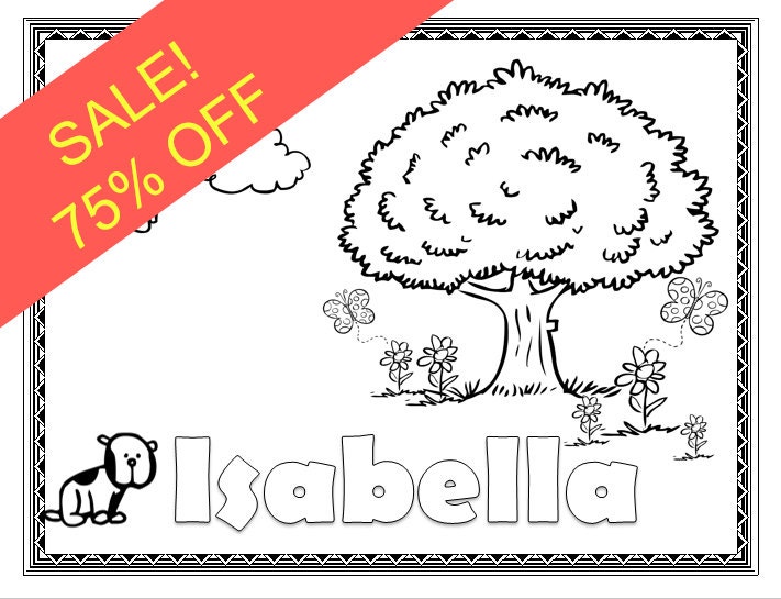 5 Printable Name Coloring Pages Name Coloring Pages Custom Etsy