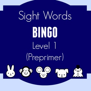 Sight Words Bingo / Preprimer / Dolch / Printable / Fun Bingo / For Kids / Instant Download / Sight Words Worksheets / Sight Words Activity