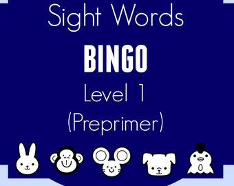 Sight Words Bingo / Preprimer / Dolch / Printable / Fun Bingo / For Kids / Instant Download / Sight Words Worksheets / Sight Words Activity