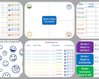 8 Reading Logs for Kids Printable/ Instant Download / Reading Chart / Reading Logs / Struggling Readers / Log Templates / Printable Log