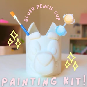 Bluey Pencil Cup DIY Painting Kit, Bluey Craft Unique Bluey Party Favors, Bluey Activity, Kids Crafts
