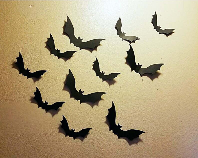Paper bats Halloween decor bat decor Halloween decorations Etsy