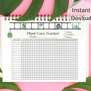 Printable Plant Tracker, Plant Care, Houseplant Tracker Minimalist, Plant Care Log, Plant Water Schedule, Digital Plant Care, Plant Schedule image 2