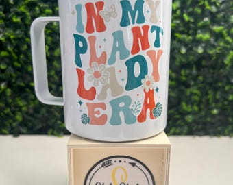 In my Plant Lady Era Camper Mug, Retro Plant Mug, Plant Lover Mug, In My Plant Lady Era, Camper Mug, Camper Mug with Lid, Retro Mug, Plant