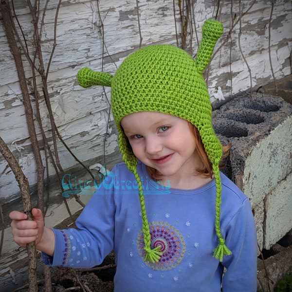 Shrek Inspired Ogre Earflap or Beanie cap hat - All sizes