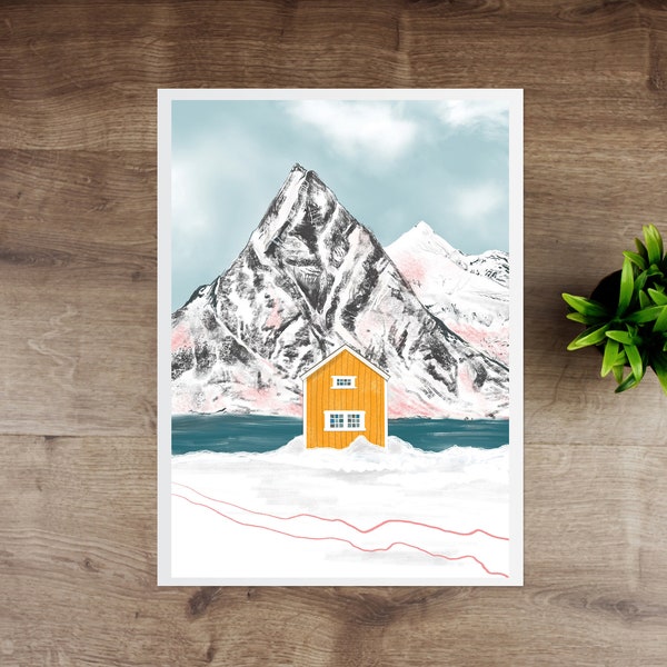 Gelber Cabin Giclée-Druck | A4 / A3