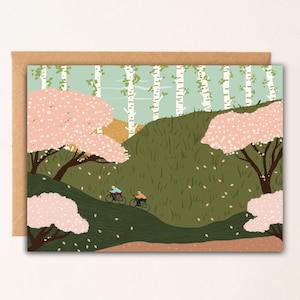 Cherry Blossom Cycling Card