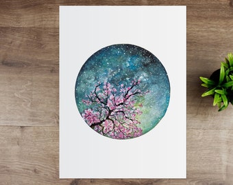 Cherry Blossom Watercolour Art Print