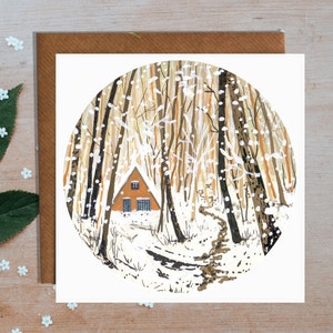 Carte de voeux pour chalet avec cadre en A