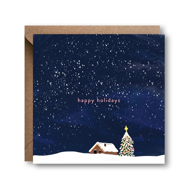 Happy Holidays Skies Weihnachtskarte