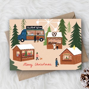 Mercado de Natal - Cartão de Natal Ilustrado