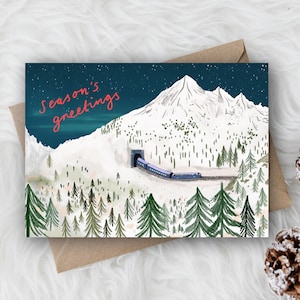 Trem Expresso de Natal - Cartão de Natal Ilustrado