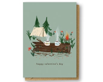 Happy Valentines Day Camping Card