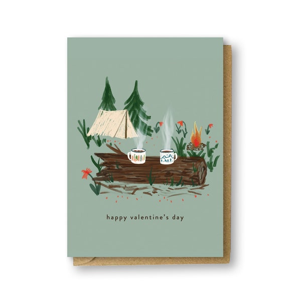 Happy Valentines Day Camping Card