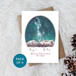 Confezione di biglietti di Natale scandinavi / Set di biglietti di Natale - Confezione da 4