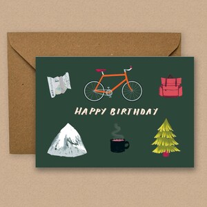 Carte Joyeux anniversaire à vélo