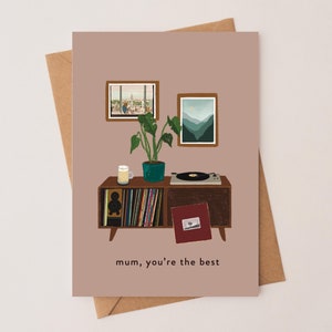 Best Mum Vinyl Records Card
