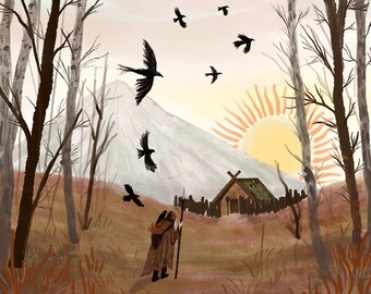 Wandering Odin Folktale Giclee Print