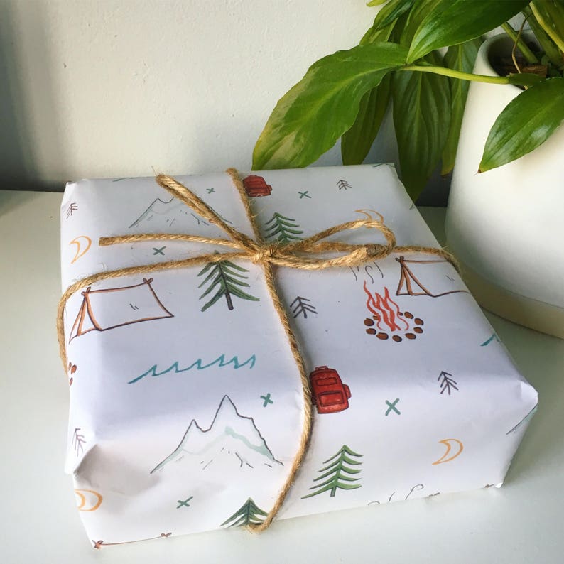 Camping Wrapping Paper Etsy