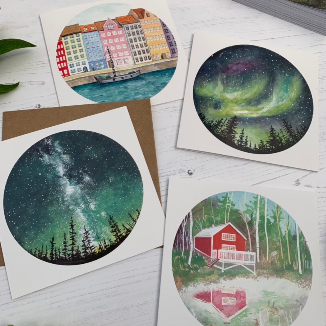 Set of 4 Scandinavia Cards Etsy UK