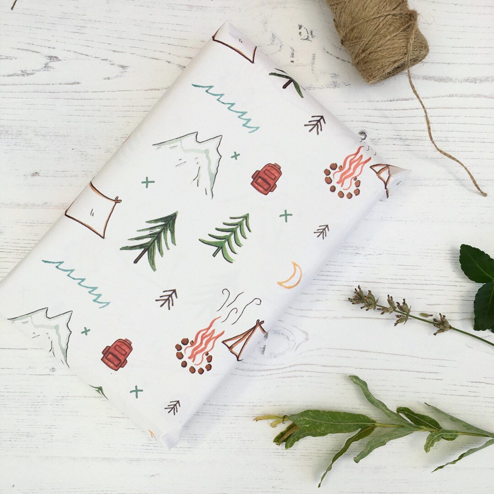 Camping Wrapping Paper Etsy