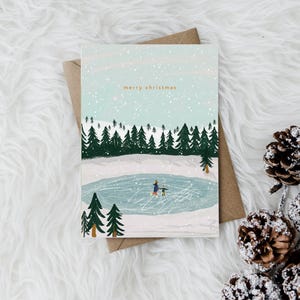 Ice Skating Lake Christmas Card
