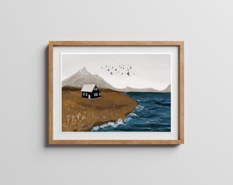 Icelandic Cottage Art Print