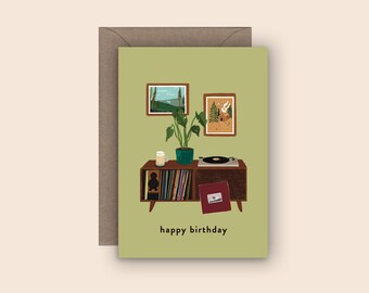 Happy Birthday Vinyl Records Card