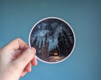 Cabin Under The Stars Vinyl Sticker