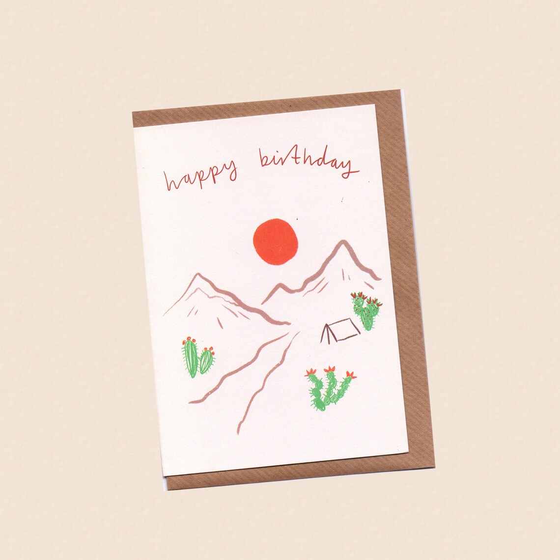 Happy Birthday Desert Card Etsy