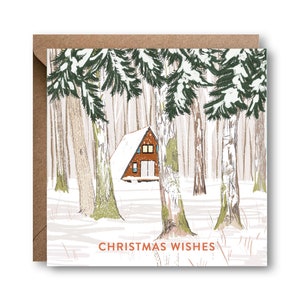 Carte de Noël Voeux de chalet