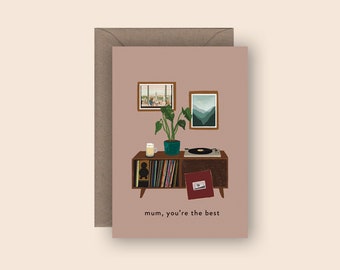 Best Mum Vinyl Records Card