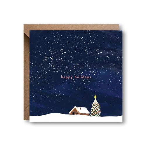 Hoppy Holidays Rabbit Christmas Card Happy Holidays Card  Etsy