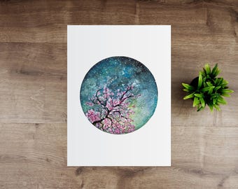 Cherry Blossom Watercolour Art Print