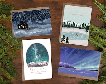 Mixed Scandi Christmas Card Set | Pack of 4 Designs