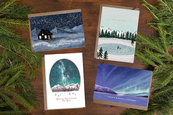 Mixed Scandi Christmas Card Set | Pack of 4 Designs