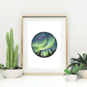 Northern Lights Giclée Watercolour Art Print image 3