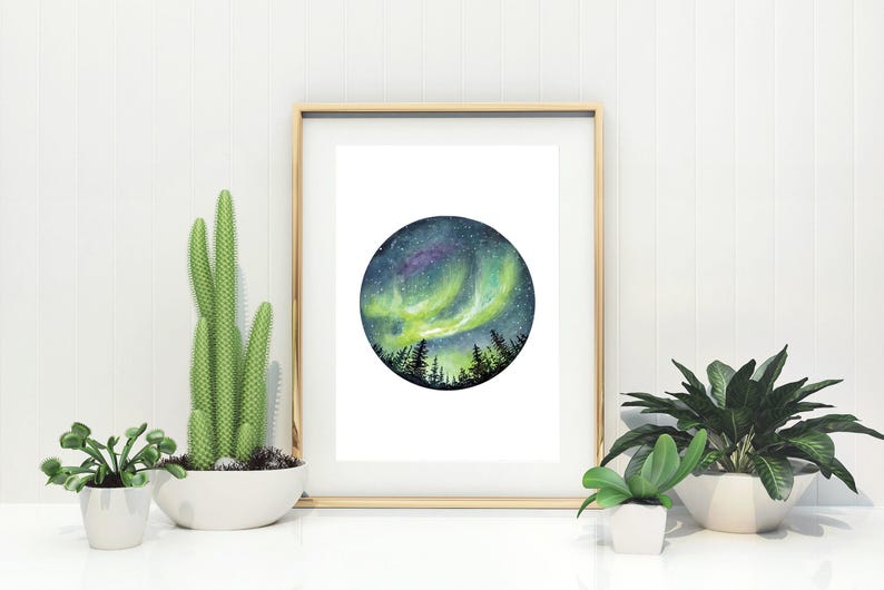 Northern Lights Giclée Watercolour Art Print image 3