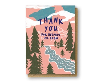 Thank You For Helping Me Grow Card